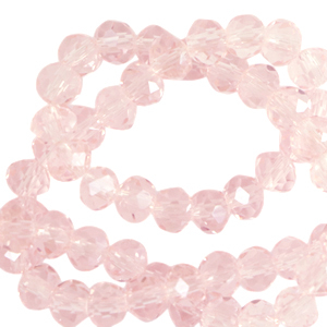 Facetten Top Glas Perlen 8x6mm Rondellen Primrose pink-pearl shine coating