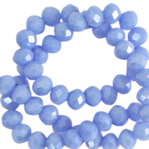 Facetten Top Glas Perlen 6x4mm Rondellen Sky blue-pearl shine coating