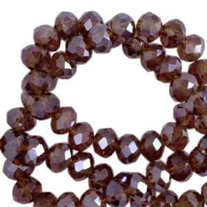 Facetten Top Glas Perlen 6x4mm Rondellen Aubergine purple-pearl shine coating