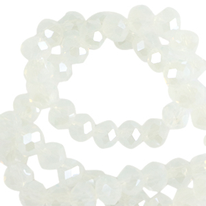 Facetten Top Glas Perlen 6x4mm Rondellen Milky crystal-pearl shine coating
