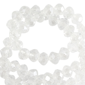 Facetten Top Glas Perlen 6x4mm Rondellen Crystal-pearl shine coating