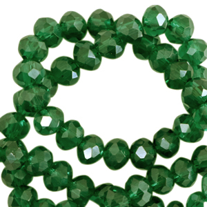 Facetten Top Glas Perlen 4x3mm Rondellen Fairway green-pearl shine coating