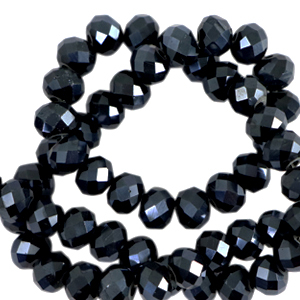 Facetten Top Glas Perlen 3x2mm Rondellen Black-pearl shine coating