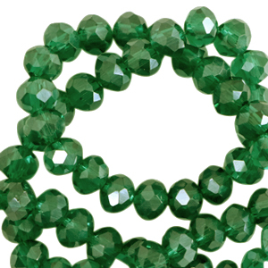Facetten Top Glas Perlen 3x2mm Rondellen Fairway green-pearl shine coating