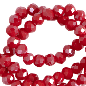 Facetten Top Glas Perlen 3x2mm Rondellen Crimson red-pearl shine coating