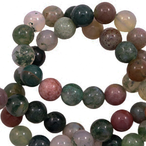 Naturstein Perlen Chalcedon (Quarz) und Jaspis 8mm Green mix
