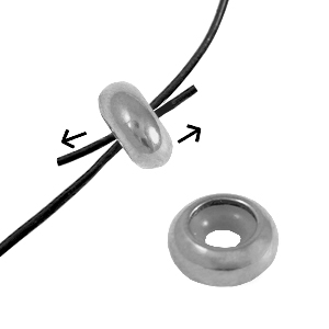 Zubeh&ouml;r aus Stainless Steel - Rostfreiem Stahl Stopperperlen 9x4mm Silver