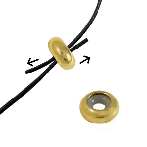 Zubeh&ouml;r aus Stainless Steel - Rostfreiem Stahl Stopperperlen 7x3.5mm Gold