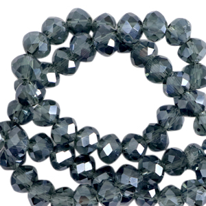 Facetten Top Glas Perlen 4x3mm Rondellen Montana blue-pearl shine coating