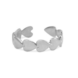 Stainless Steel - Rostfrei Stahl Ringe heart Silber