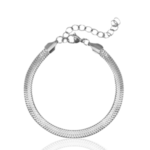 Stainless Steel - Rostfrei Stahl Armb&auml;nder Schlangenkette Silber
