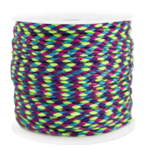 Trendy Kordel geflochten 2mm Neon yellow-blue