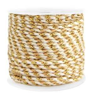 Trendy Kordel geflochten 2mm Gold-white