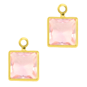 Anh&auml;nger aus Kristallglas Square Pink-gold