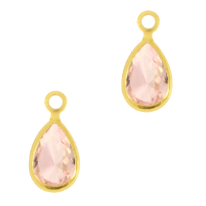 Anh&auml;nger aus Kristallglas Drop Champagne peach-gold