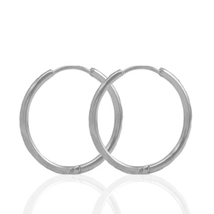 Stainless Steel - Rostfrei Stahl Ohrringe Creolen 19mm Silver