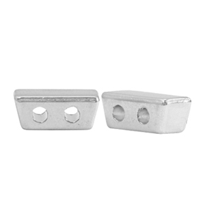 Perle Metall DQ Duo Beads rectangle Antik silber (Nickelfrei)