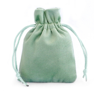 Velvet Schmuck Beutel Green ash