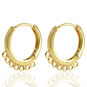 TQ Metall Brass Ohrringe Creolen Gold