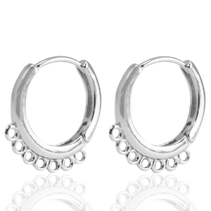 TQ Metall Brass Ohrringe Creolen Silver