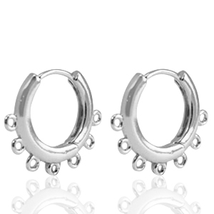 TQ Metall Brass Ohrringe Creolen Silver