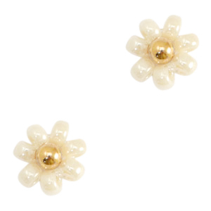 Miyuki-Blumenperle 8mm Cream beige-gold