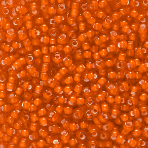 Preciosa 8/0 Rocailles Ornela-95036 White lining-rumba orange
