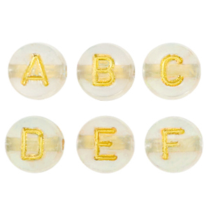 Acryl Buchstaben Gold transparent