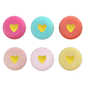Acryl Buchstaben Heart Multicolour gold