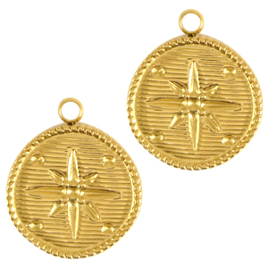 Anh&auml;nger aus Stainless Steel - Rostfreiem Stahl Star Gold