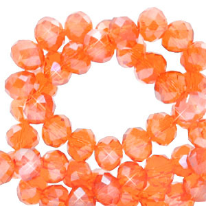 Facetten Top Glas Perlen 8x6mm Rondellen Warm comfort orange-pearl shine coating
