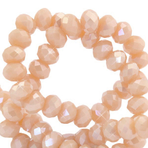 Facetten Top Glas Perlen 6x4mm Rondellen Bermuda pink-pearl shine coating