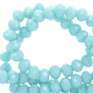 Facetten Top Glas Perlen 4x3mm Rondellen Serenity blue-pearl shine coating