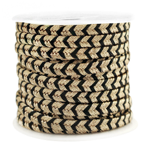Band Macram&eacute; geflochten 4mm Gold-black
