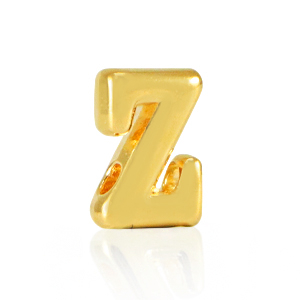 Perle Buchstabe Metall DQ Z Gold (Nickelfrei)