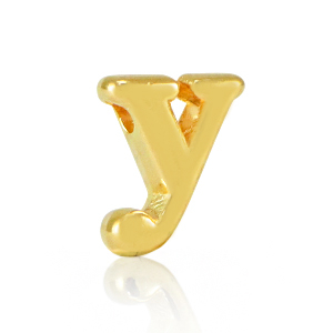 Perle Buchstabe Metall DQ Y Gold (Nickelfrei)