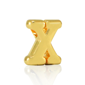 Perle Buchstabe Metall DQ X Gold (Nickelfrei)