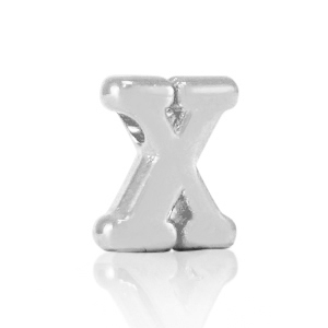 Perle Buchstabe Metall DQ X Antik silber (Nickelfrei)