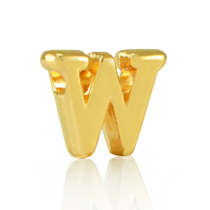 Perle Buchstabe Metall DQ W Gold (Nickelfrei)