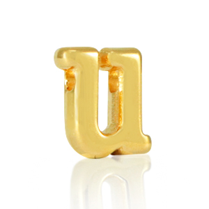 Perle Buchstabe Metall DQ U Gold (Nickelfrei)
