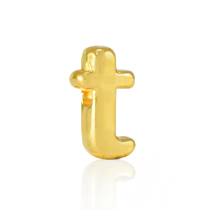 Perle Buchstabe Metall DQ T Gold (Nickelfrei)
