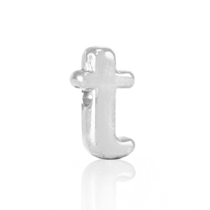 Perle Buchstabe Metall DQ T Antik silber (Nickelfrei)