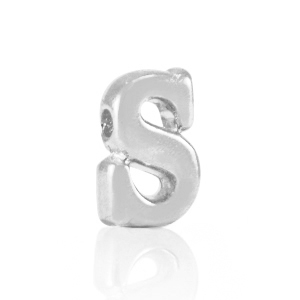 Perle Buchstabe Metall DQ S Antik silber (Nickelfrei)
