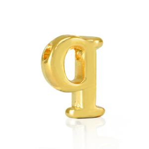 Perle Buchstabe Metall DQ Q Gold (Nickelfrei)