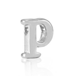Perle Buchstabe Metall DQ P Antik silber (Nickelfrei)