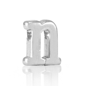 Perle Buchstabe Metall DQ N Antik silber (Nickelfrei)