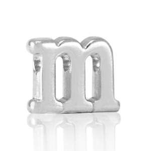 Perle Buchstabe Metall DQ M Antik silber (Nickelfrei)