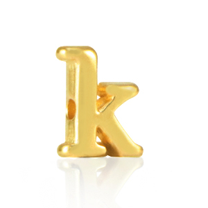 Perle Buchstabe Metall DQ K Gold (Nickelfrei)