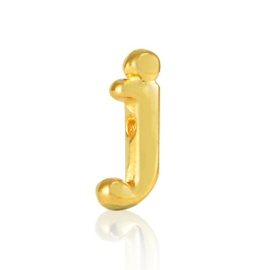 Perle Buchstabe Metall DQ J Gold (Nickelfrei)