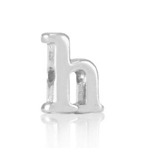 Perle Buchstabe Metall DQ H Antik silber (Nickelfrei)